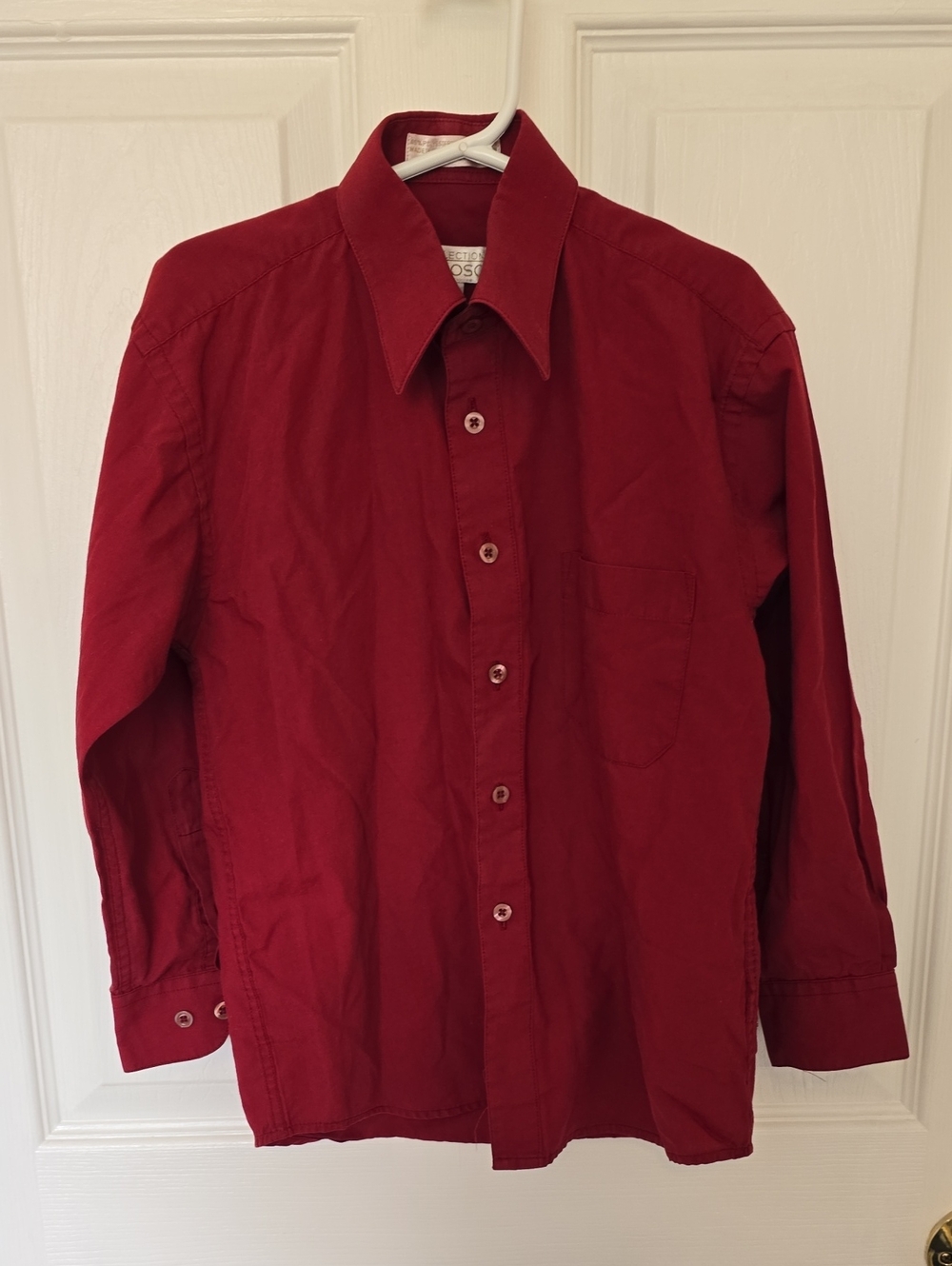 Collection B Kids's Deep Red Button-Up Dress Shirt